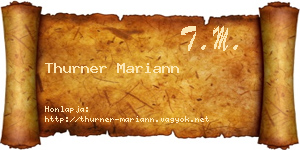Thurner Mariann névjegykártya